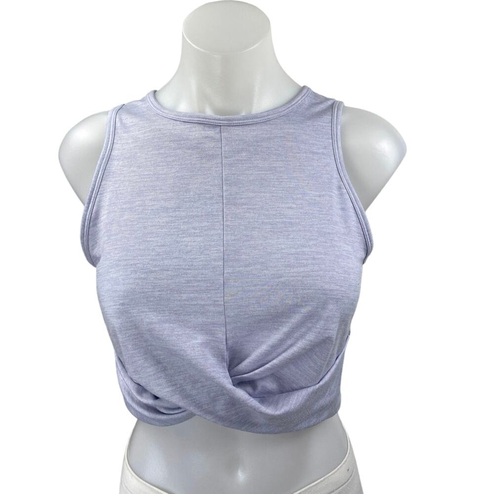Calvin Klein Women's Blue Twist Front Sleeveless Activewear Crop Tank Top Size S